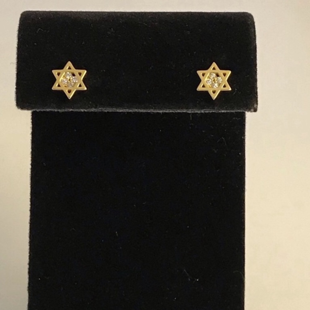 Petite Star of David Studs - Picture 6 of 8